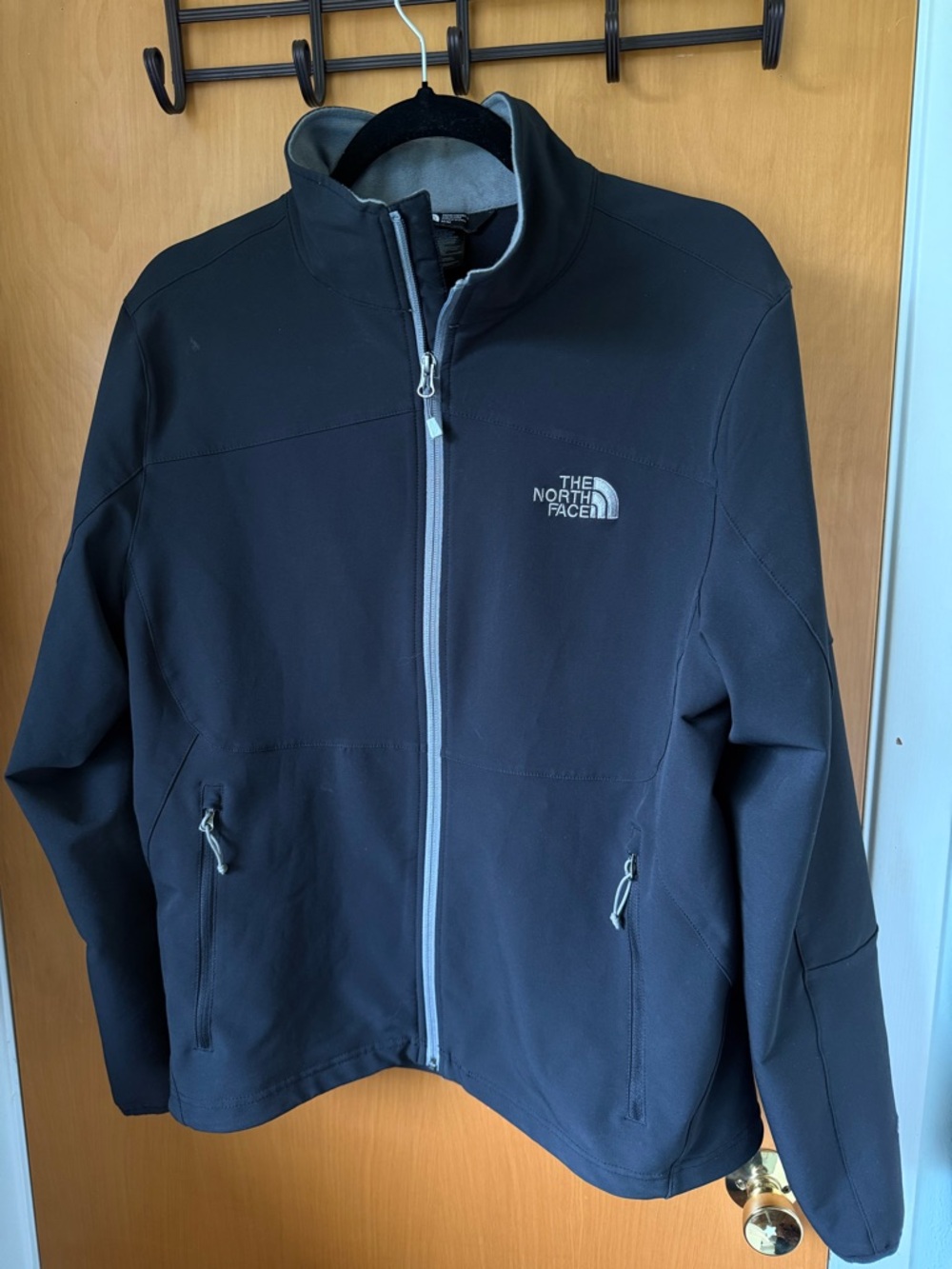The North Face Black Softshell Jacket with Gray Trim Men’s size M